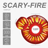 Qfdian Cosplay Scary Fire 14.5mm 1 Pair | 1 Year