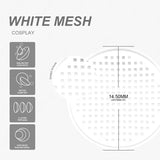 Qfdian Cosplay White Mesh 14.0mm 1 Pair | 1 Year