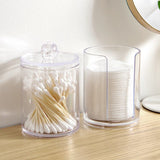 Qfdian Transparent Cotton Bud Storage Jar
