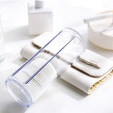 Qfdian Transparent Cotton Bud Storage Jar