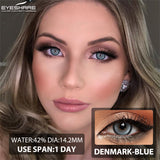 Qfdian Denmark Blue 1 Day Use I 14.2mm,10 Pcs=5Pair