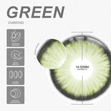 Qfdian Diamond Green 14.5mm 1 Pair | 1 Year