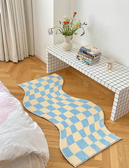 Qfdian Danish Pastel Wavy Checkered Rugs