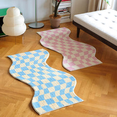 Qfdian Danish Pastel Wavy Checkered Rugs