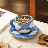 Qfdian Retro Handpainted Cup & Saucer Set