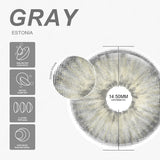 Qfdian Estonia Gray 14.5mm 1 Pair | 1 Year