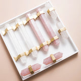 Qfdian Luxury Natural Crystal Cabinet Handle