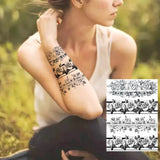 Qfdian  Realistic Sexy Peony Tattoos Temporary Women Adult Flower Arm Tattoos Sticker Waterproof Fake Floral Bloosom Body Leg Art Tatoos