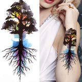 Qfdian  Realistic Peony Flower Temporary Tattoo For Women Compass Lotus Rose Dreamcatcher Tattoo Sticker Black Dragon Fake Lace Tatoo