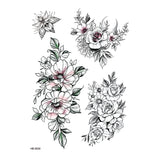 Qfdian  Beauty Flower Waterproof Temporary Tattoo Sticker On Body  Art Tattoo Fake Tattoo Sleeve  Tatouage Henna Tatoo Sleeve
