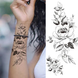 Qfdian  Fashion Mandala Flower Fake Tattoo Stickers For Women Adults Geometry Totem Temporary Tattoos DIY Party Waterproof Tattos Leaves