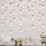 Qfdian  Autumn Paper Heart Garlands Orange Love Hanging Streamers for Fall Wedding Bridal Shower Harvest Thanksgiving Party Decorations