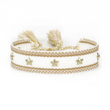Qfdian Hand Woven Bracelets Adjustable Studded Stars Bracelet Fashion Jewelry Gifts
