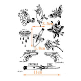 Qfdian  Black Rose Flower Waterproof Temporary Tattoo Sticker Knife Body Art Tatoo Sleeve Henna Tattoos Men Tatuajes Temporales