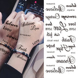Qfdian  Infinity Symbol Tattoo Stickers For Women Female Verse Butterfly ECG Cross Infinite Temporary Tattoos Waterproof Fake Tatoo
