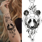 Qfdian  Cage Life Tree Bird Temporary Tattoo For Women Wolf Black Cat Fake Jewelry Tattoo Sticker Dream Catcher Water Transfer Tatoo