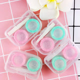Qfdian 3pcs Color Contact Lenses Case travel glasses case unisex eye care kit container Lens Box Hot Sale