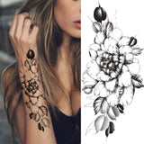 Qfdian  Fashion Mandala Flower Fake Tattoo Stickers For Women Adults Geometry Totem Temporary Tattoos DIY Party Waterproof Tattos Leaves