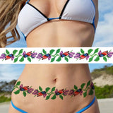 Qfdian  Watercolour Butterfly Temporary Tattoos For Women Girls Fake Flower Tattoo Sticker Thorns Lily Daffodil  Waist Sexy Tatoos