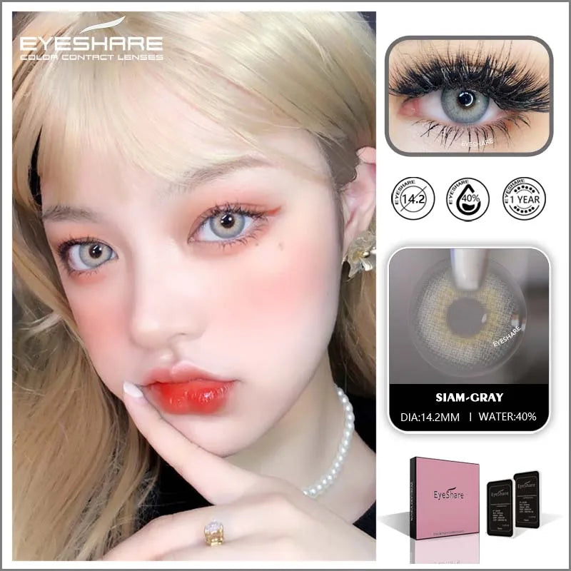 Colored Contact Lenses 2pcs Color Lens Eyes Yearly Colored Contacts Beauty Eye Contacts Cosmetic Lens Contact Lenses Lentillas