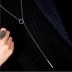 2024 Fashion Hot Sale Circle Strip Long Chain Necklace Collares kolye bijoux femme Choker Necklace