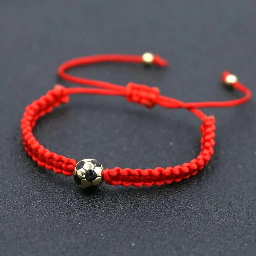 Charm Bracelet For Boy Girl Copper Gold Color Football Ball Braiding Adjustable Bracelet Couples Friendship Bracelet Men Jewelry