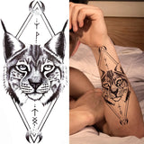 Qfdian  Cage Life Tree Bird Temporary Tattoo For Women Wolf Black Cat Fake Jewelry Tattoo Sticker Dream Catcher Water Transfer Tatoo