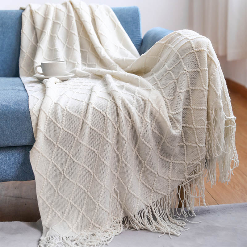 Nordic Knitted Blanket Sofa Bed Decorative Bed Thread Blankets Sofa Office Nap Throw Blankets Soft Towel Bed Plaid Tapestry