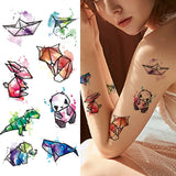 Qfdian  Large Realistic Flower Fake Tattoo Stickers For Woman Female Azalea Snake Flower Temporary Tattoos Body Art Water Transfer Tatoo