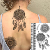 Qfdian  Body Art Henna Temporary Tattoos For Women Adult Fake Mandala Flower Tattoo Sticker Feather Butterfly Black Tatoos Leg Feet Foot