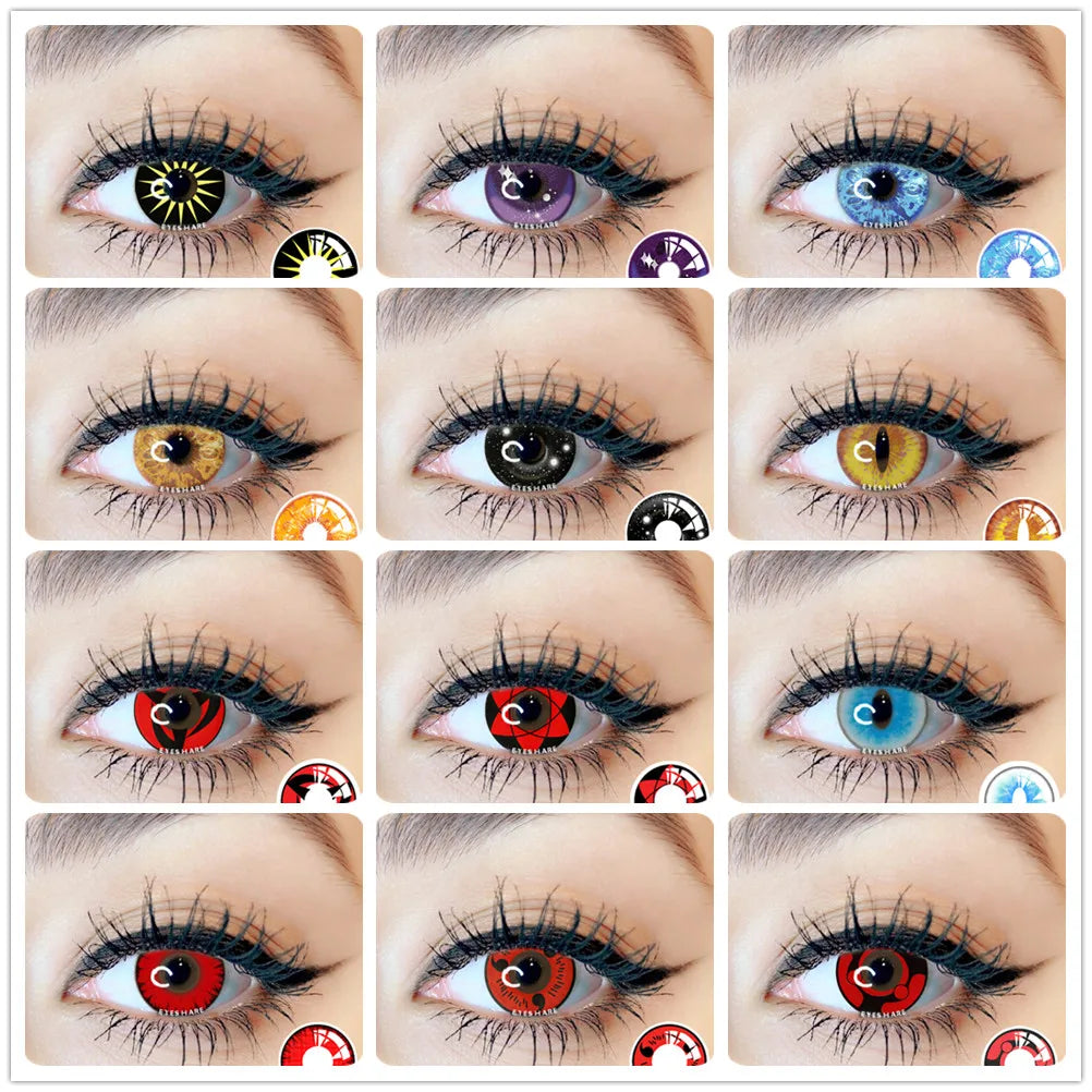 Color Contact Lenses Yearly Color Lens Eyes Cosmetic Colored Contacts 2pcs Eye Contacts Cosplay Anime Accessories Contact Lenses