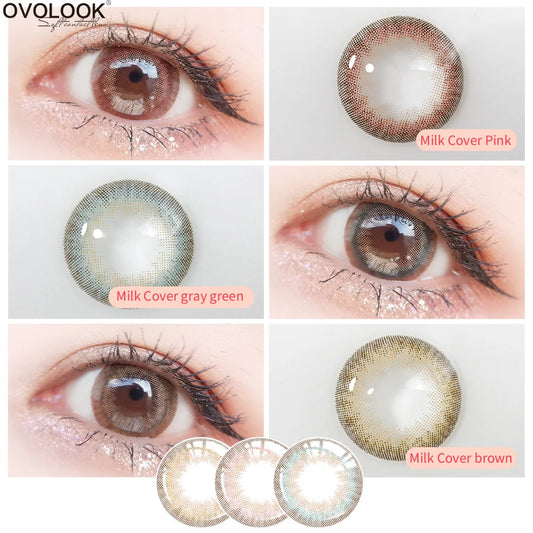 OVOLOOK-2pcs/pair Contact Lenses Colored Eye Lenses 4 Tone Eye Color Lens Colored Contacts Cosplay Anime Eyes