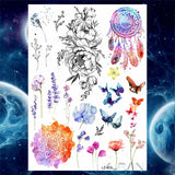 Qfdian  Ankle Flora Cherry Lavender Flash Fake Waterproof Tattoos Temporary Women Arm Chest Tattoo Stickers Body Art Custom Tatoos