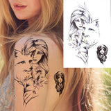 Qfdian  Realistic Orchid Lily Flower Temporary Tattoo For Women Rose Fake Tattoo Sticker Cluster Realistic Water Transfer Black Tatoos