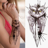 Qfdian  Cage Life Tree Bird Temporary Tattoo For Women Wolf Black Cat Fake Jewelry Tattoo Sticker Dream Catcher Water Transfer Tatoo