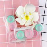 Qfdian 3pcs Color Contact Lenses Case travel glasses case unisex eye care kit container Lens Box Hot Sale