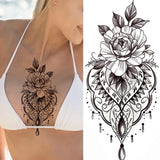 Qfdian  Cage Life Tree Bird Temporary Tattoo For Women Wolf Black Cat Fake Jewelry Tattoo Sticker Dream Catcher Water Transfer Tatoo