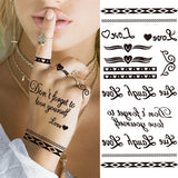 Qfdian  Infinity Symbol Tattoo Stickers For Women Female Verse Butterfly ECG Cross Infinite Temporary Tattoos Waterproof Fake Tatoo