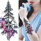 Qfdian  Fashion Mandala Flower Fake Tattoo Stickers For Women Adults Geometry Totem Temporary Tattoos DIY Party Waterproof Tattos Leaves