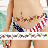 Qfdian  Watercolour Butterfly Temporary Tattoos For Women Girls Fake Flower Tattoo Sticker Thorns Lily Daffodil  Waist Sexy Tatoos