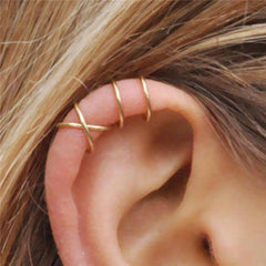 Fashion Exquisite Rhinestone Decor Ear Cuff earring for Woman Ear Summer New Arrival Christmas Jewelry Gift