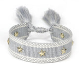 Qfdian Hand Woven Bracelets Adjustable Studded Stars Bracelet Fashion Jewelry Gifts