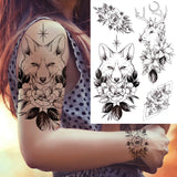 Qfdian  Realistic Orchid Lily Flower Temporary Tattoo For Women Rose Fake Tattoo Sticker Cluster Realistic Water Transfer Black Tatoos