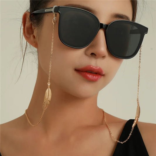 2024 Fashion Masking Chains for Women Sunglasses Chains Glasses Cord Holder Gold Color Leaf Eyewear Lanyard Necklace Strap Rope