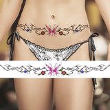Qfdian  Watercolour Butterfly Temporary Tattoos For Women Girls Fake Flower Tattoo Sticker Thorns Lily Daffodil  Waist Sexy Tatoos