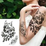 Qfdian  Realistic Orchid Lily Flower Temporary Tattoo For Women Rose Fake Tattoo Sticker Cluster Realistic Water Transfer Black Tatoos