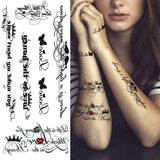 Qfdian  Infinity Symbol Tattoo Stickers For Women Female Verse Butterfly ECG Cross Infinite Temporary Tattoos Waterproof Fake Tatoo