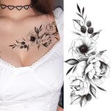 Qfdian  Fashion Mandala Flower Fake Tattoo Stickers For Women Adults Geometry Totem Temporary Tattoos DIY Party Waterproof Tattos Leaves