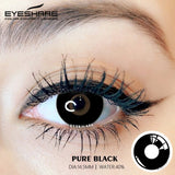 Qfdian Cosplay Pure Black 14.5mm 1 Pair | 1 Year