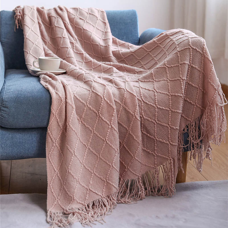 Nordic Knitted Blanket Sofa Bed Decorative Bed Thread Blankets Sofa Office Nap Throw Blankets Soft Towel Bed Plaid Tapestry